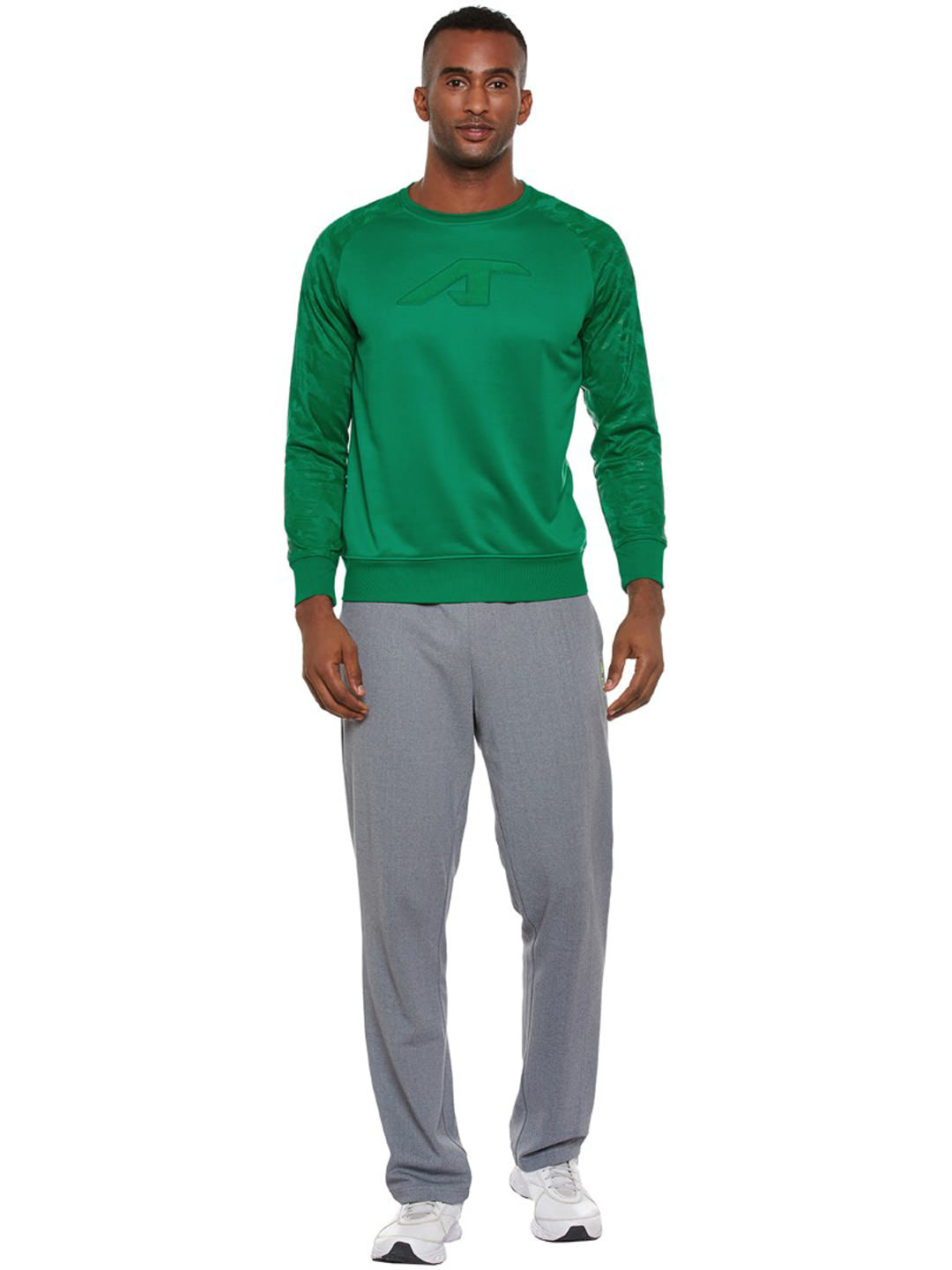 Alcis Men Green Solid Sweatshirt 129MSS379