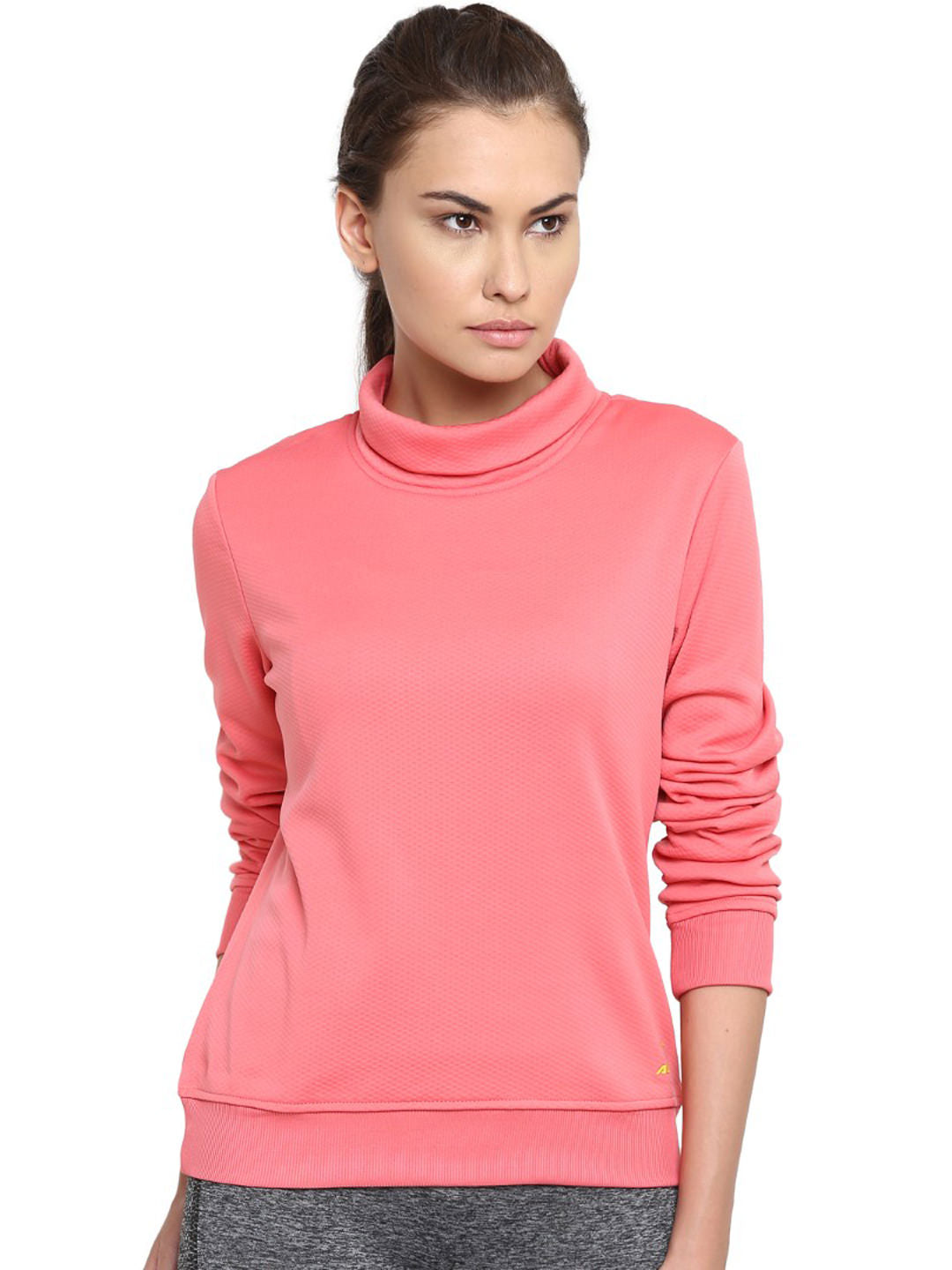 Alcis Women Pink Solid Sweatshirt 133WSS194