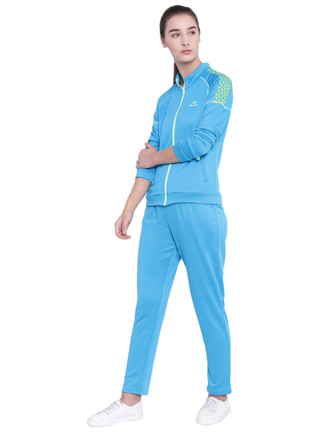 Women Blue Solid Track Suit