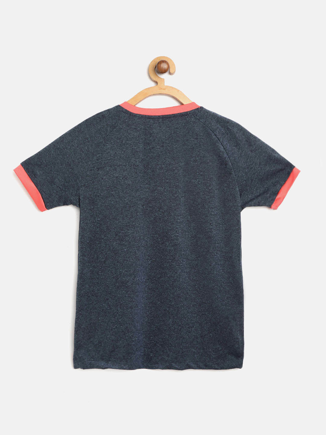 Alcis Boys Charcoal Grey Solid Slim Fit Round Neck VIROPROTKT Training T-shirt