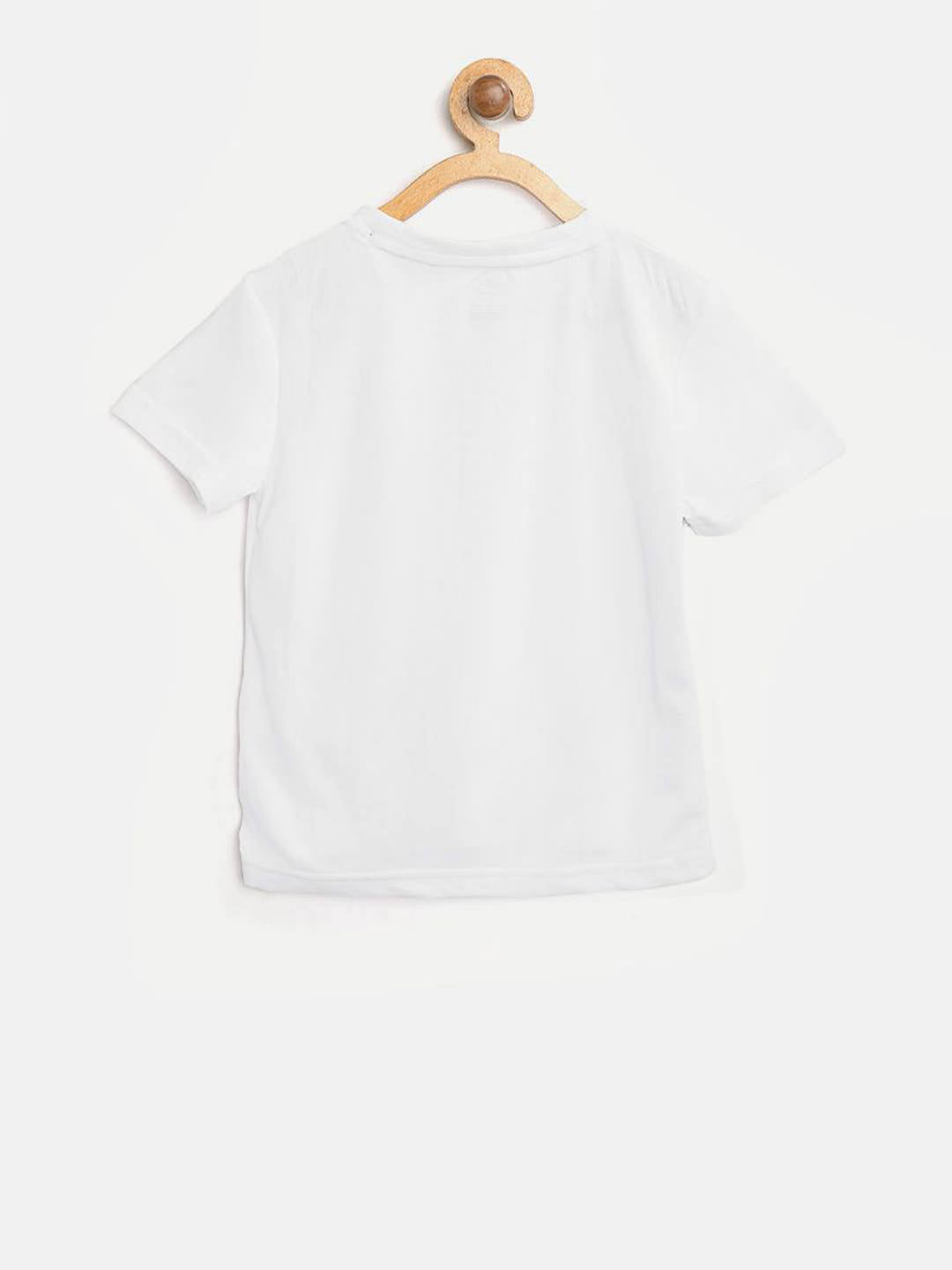Alcis Boys White Printed Round Neck Training T-shirt