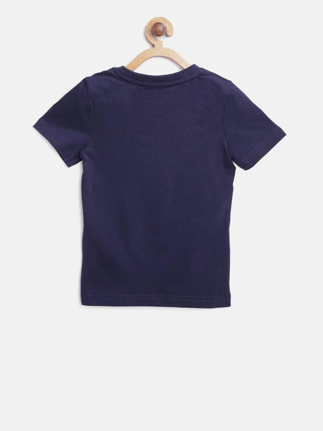 Alcis Boys Navy Blue Printed Round Neck Training T-shirt