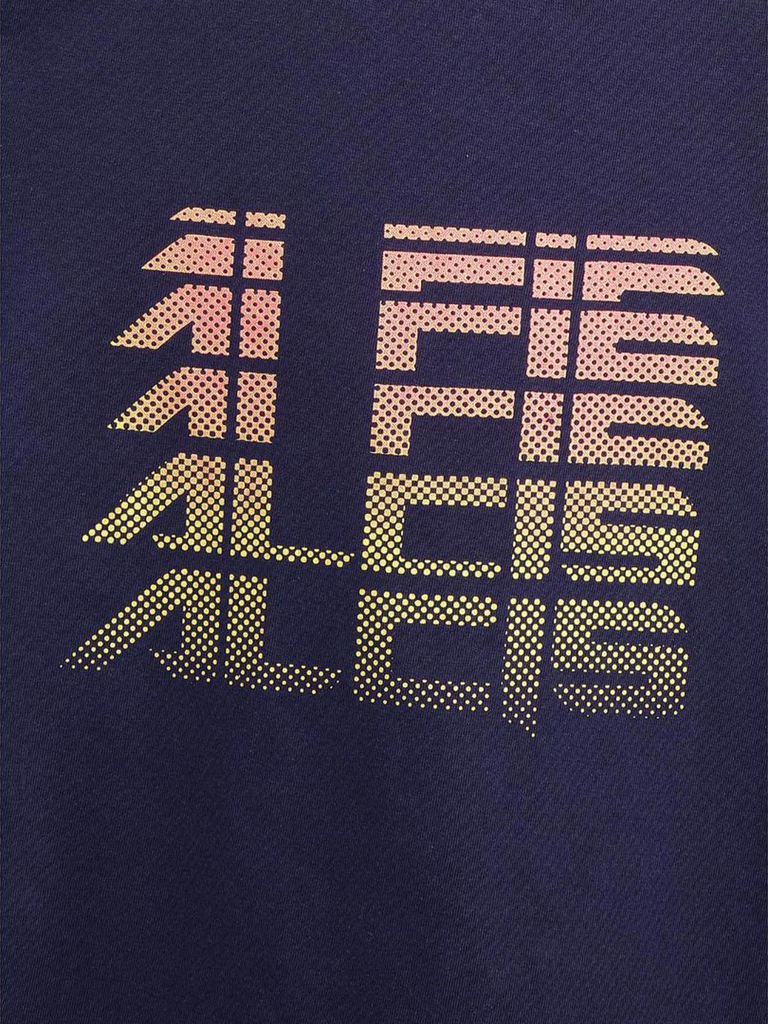 Alcis Boys Navy Blue Printed Round Neck Training T-shirt