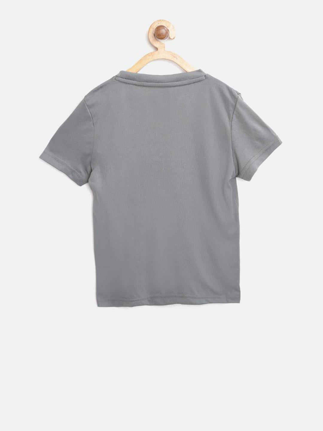 Alcis Boys Grey Solid Slim Fit Round Neck T-shirt