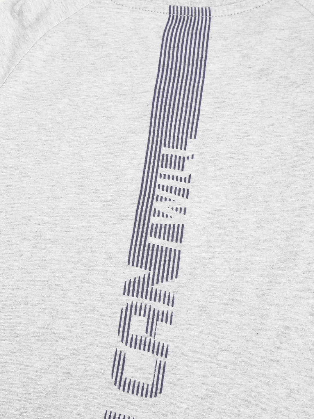 Alcis Boys Grey Melange Printed Back Round Neck T-shirt