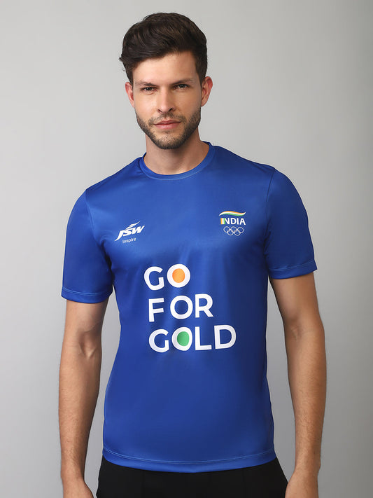 InspireGo For Gold Fan Tee - Navy Blue
