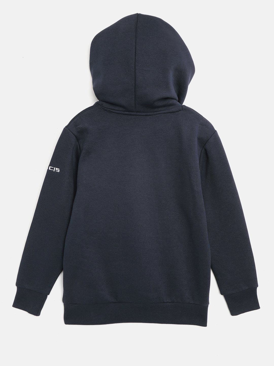 Alcis Boys Navy Blue White Alphanumeric Print Hooded Sweatshirt-4