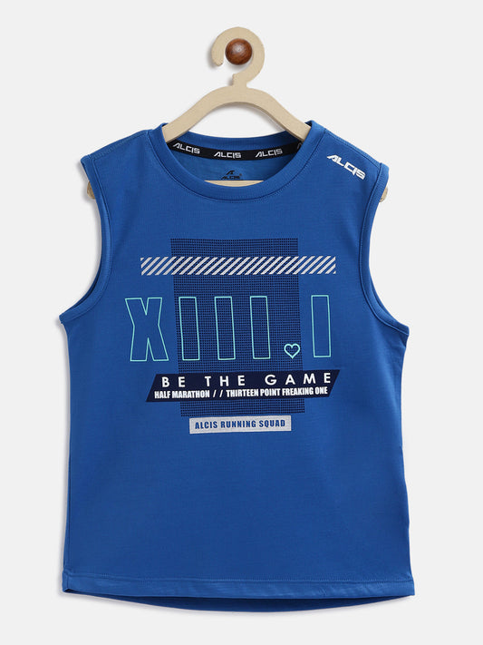 ALCIS Boys Printed Blue T-Shirt