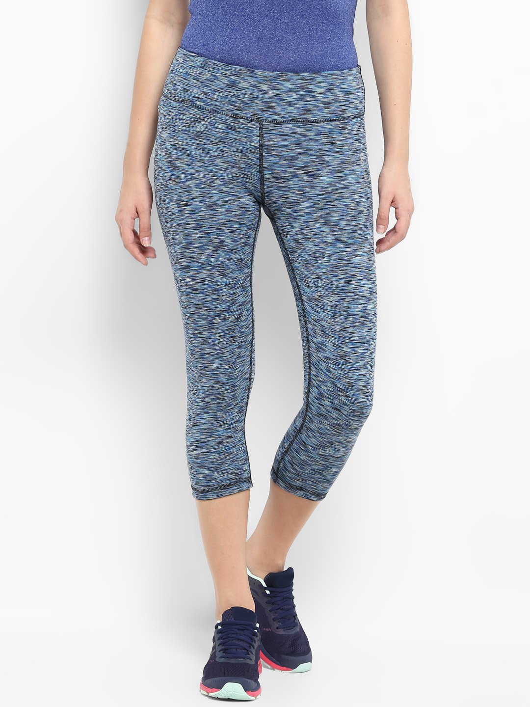 Alcis Blue Self Design Capris