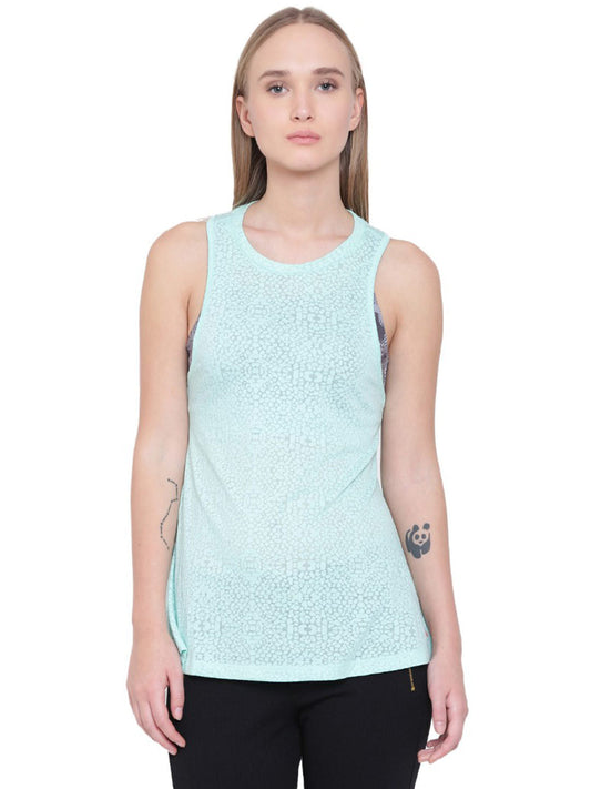 Aqua Blue Solid Tank Top