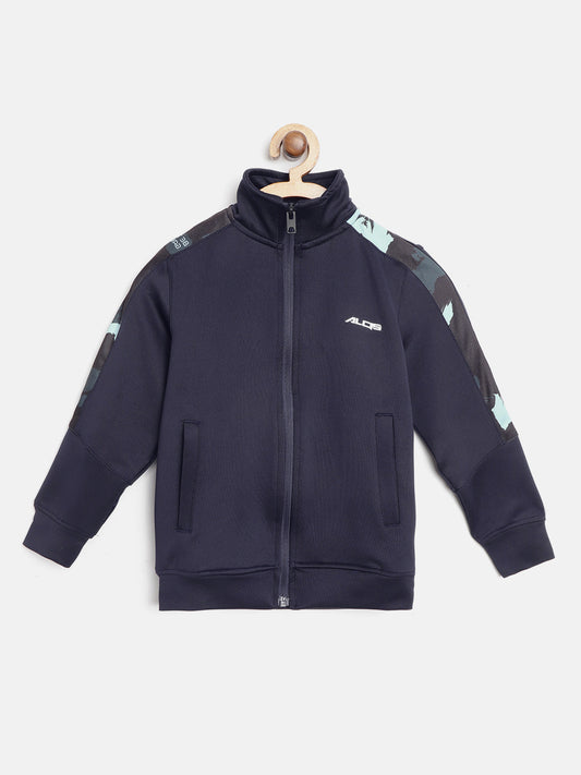 Alcis Kids-Boys Solid Navy Blue Sweatshirts