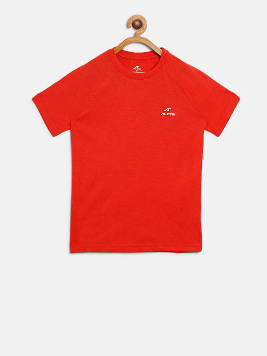 Alcis Boys Coral Orange Back Print Detail Round Neck T-shirt