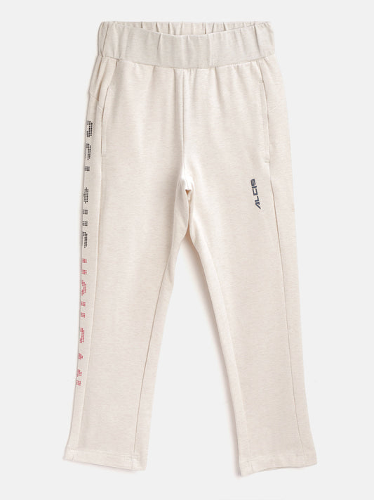 Alcis Girls Solid Grey Melange Joggers